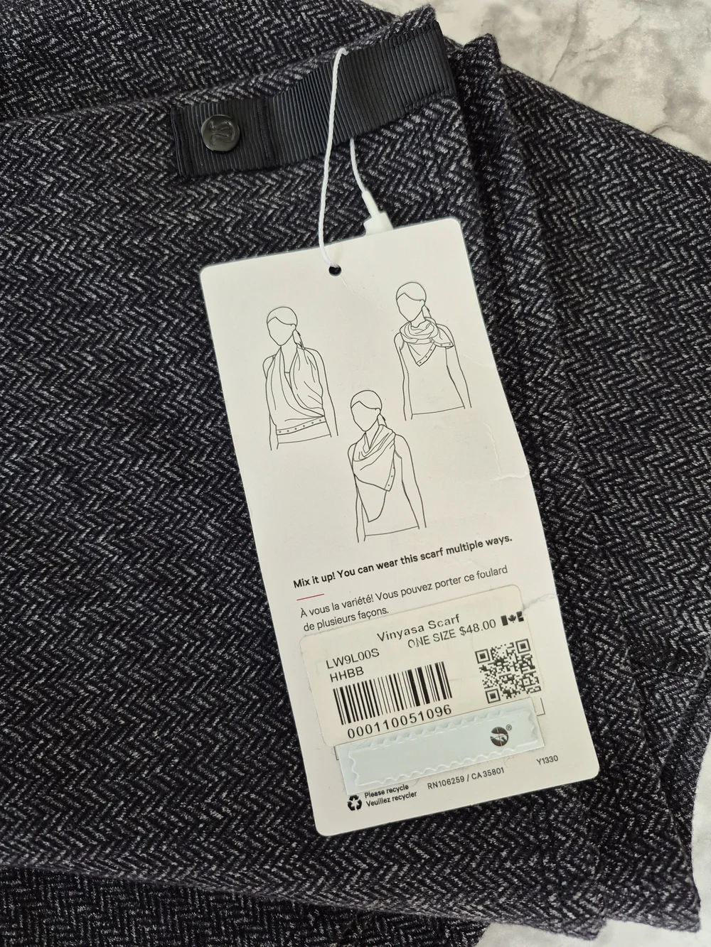 Lululemon Vinyasa Rulu Wrap Black Herringbone - Picture 5 of 5
